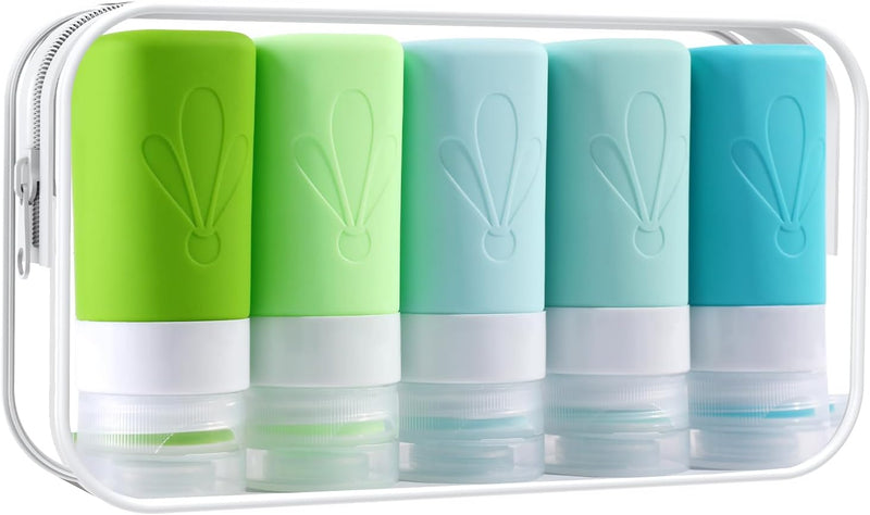 INSFIT Travel Bottles for Toiletries, TSA Approved 90ml Travel Size Containers, BPA Free Leak Proof Squeezable Silicone Tubes for Shampoo Conditioner Lotion Soap with Labels