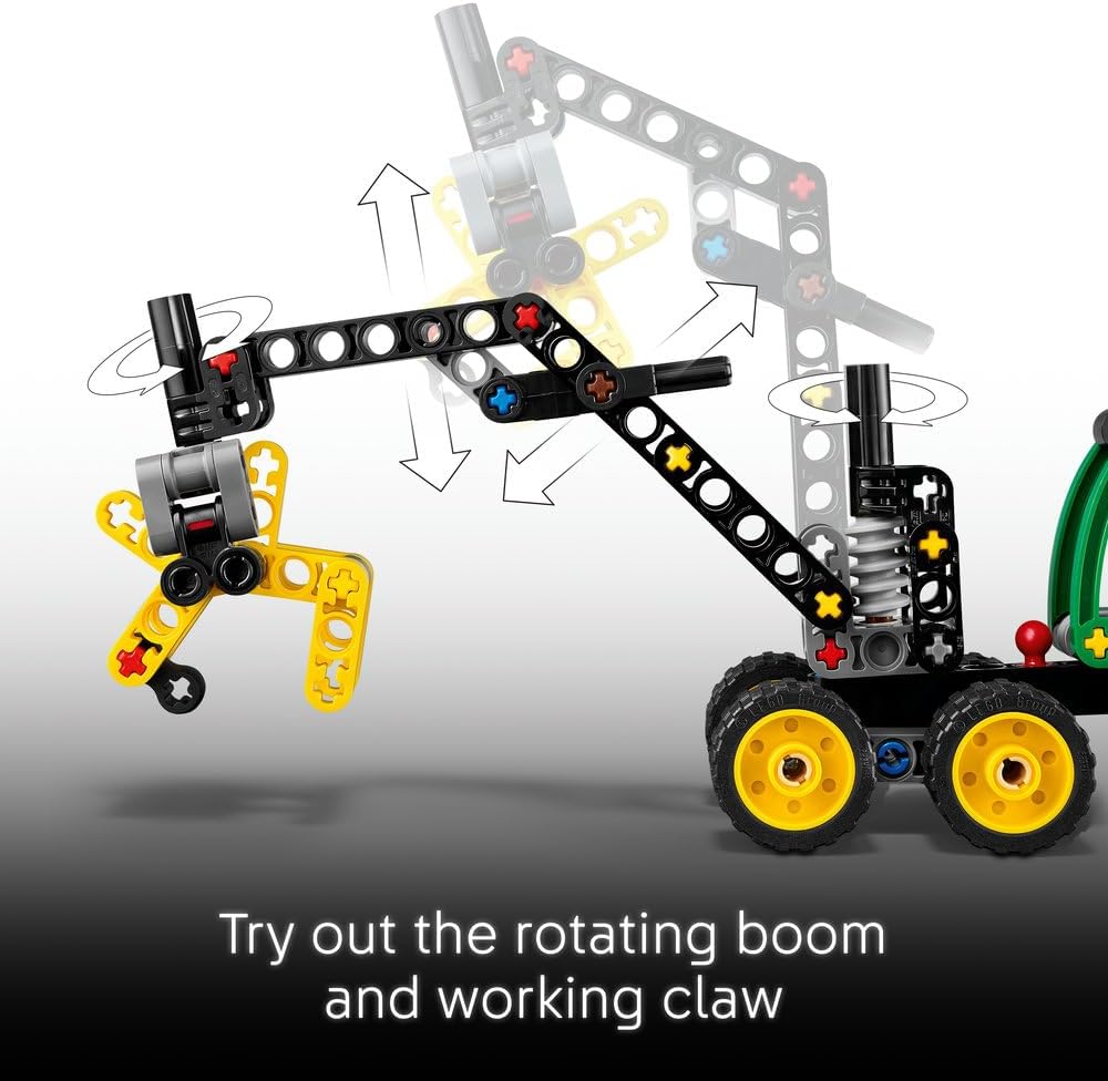 Technic John Deere 1470H Wheeled Harvester - Construction Vehicle Toy - STEM Model Kit w/a Rotating Boom & Working Claw - Gift for 7+ Year Old Boys - 42218 – image 2