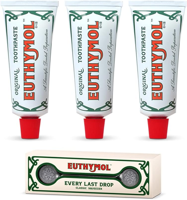 Euthymol Original Toothpaste Tube (75ml) - Pack of - 75 ml (3er Pack) + 1 Squeezer