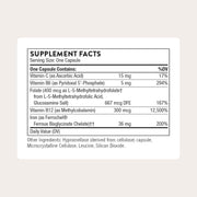 Advanced Iron Complex - Complete Blood Support Formula - Elemental Iron, Folate, B and C Vitamins for Optimal Absorption - Chelated Iron Supplement - Gluten, Dairy & Soy-Free - 60 Capsules