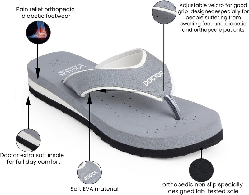 DOCTOR EXTRA SOFT Ortho Care Diabetic Orthopaedic Pregnancy Super Comfort Dr Flipflops and House Slippers For Women's and Girl's D-18