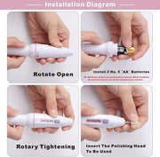 BAQI Electric Nail Drill Set, Portable Manicure Nail Art Grinder, 5-IN-1 Nail Grinder Machine, Beauty Personal Care Manicure and Pedicure Kit for Home and Salon Use
