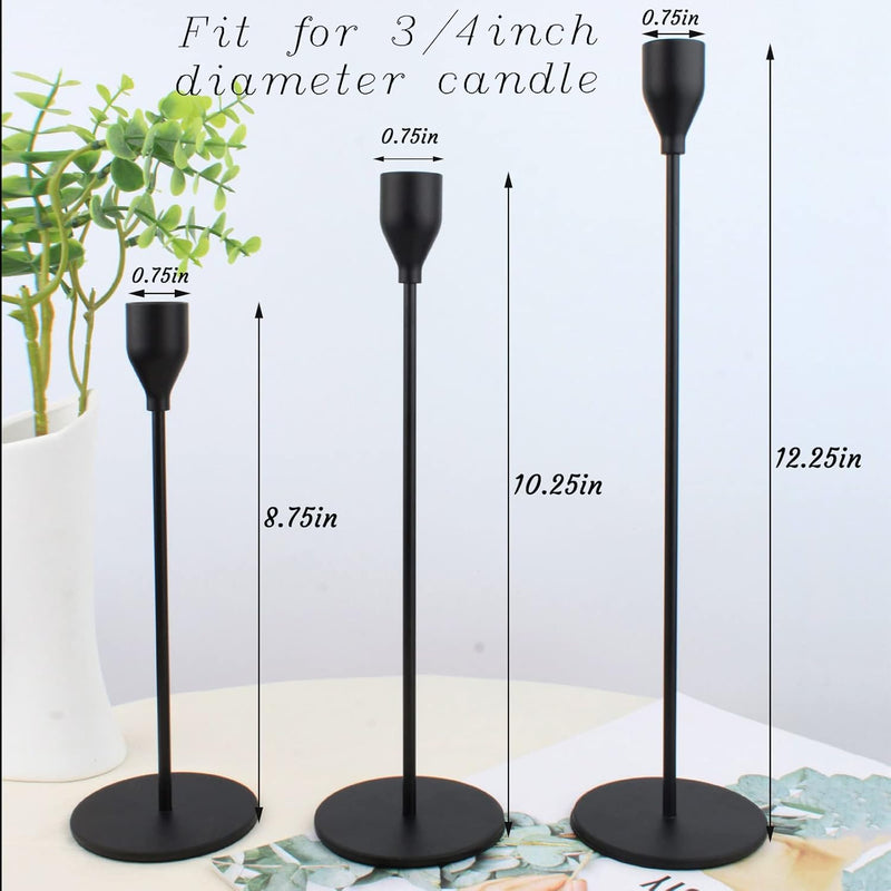6PCS French Honey Gold Candle Holders,Set of 6 Tall Taper Candlestick fit for 3/4" Thick Pillar Candle&Led Modern Metal Candle Stands Decorative Table Centerpieces for Dinning Party Church,Decorative
