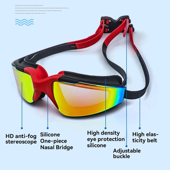 ECVV Electroplating Swimming Goggles Adjustable UV Protection Swimwear Anti-Fog Swim Diving Water Glasses for Men Women Diving Water Sports Eyewear