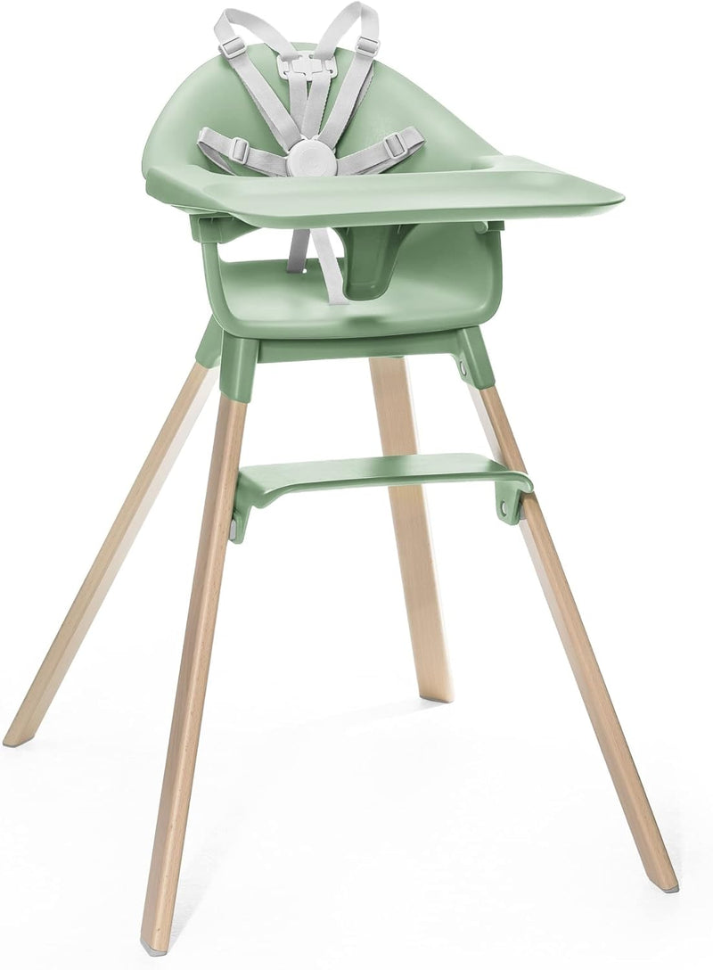 Stokke Clikk High Chair, Fjord Blue - All-in-One High Chair with Tray + Harness - Light, Durable & Travel Friendly - Ergonomic with Adjustable Features - Best for 6-36 Months or Up to 33 lbs