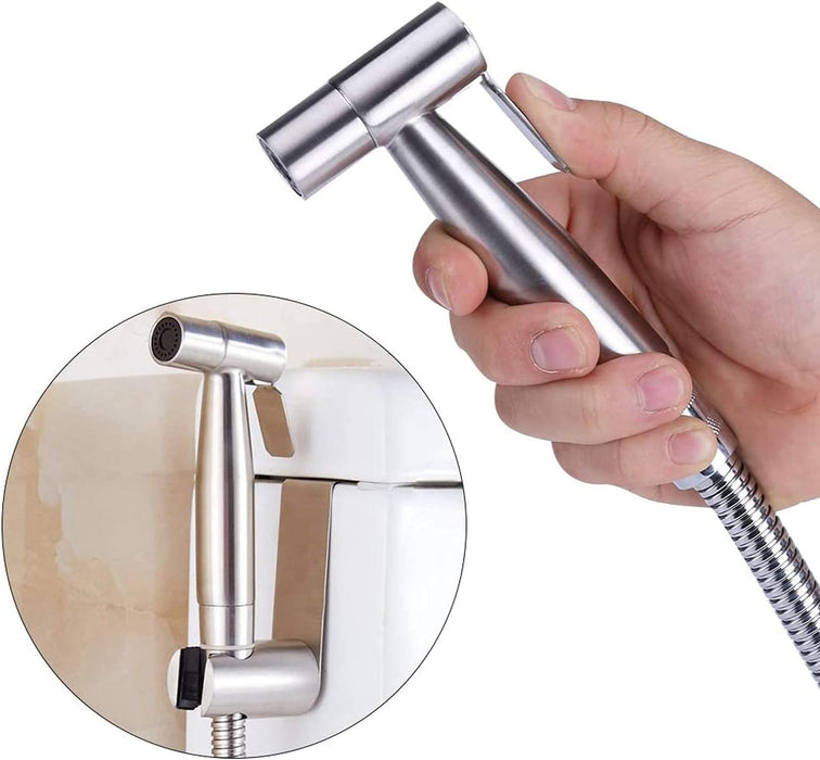 2 Pcs Handheld Bidet Sprayer, Stainless Steel Brushed Nickel Sprayer Toilet Bathroom Shower Head (Style2)