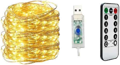 COOLBABY Fairy Light Waterproof Starry Firefly Copper Wire String Light,20M 200Led 8 Modes With Remote Control, For Christmas Wedding Home Decorations, Warm White