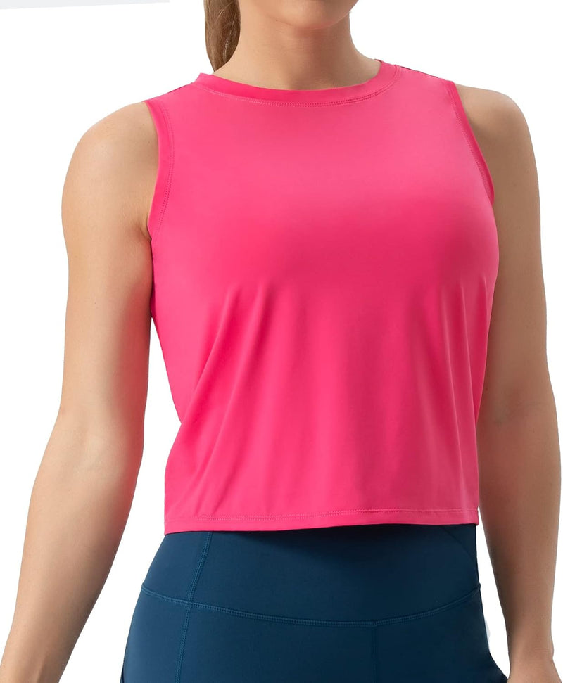 THE GYM PEOPLE Ice Silk Workout Tops for Women Quick Dry Muscle Gym Running Shirts Sleeveles