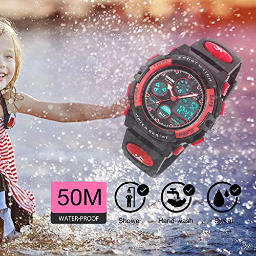 Kids Digital Sport Watch, Boys Girls Waterproof Sports Outdoor Watches Children Casual Electronic Analog Quartz Wrist Watches with Alarm Stopwatch