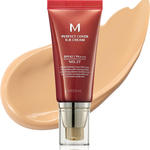M Perfect Cover Bb Cream 27 Spf 42 Pa+++ 50ml-Lightweight, Multi-Function, High Coverage MakEUp To Help Infuse Moisture For Firmer-Looking Skin With Reduction In Appearance Of Fine Lines - 1.69 Fl Oz (Pack of 1)
