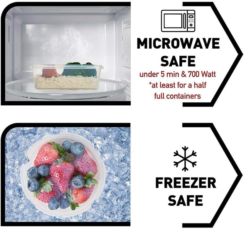 PREMIFY Airtight Meal Prep Container Set with Locking Lids & Labels, 12pcs Re-usable Plastic Food Storage Containers, Stackable Kitchen Organizer Boxes, BPA Free & Microwave Freezer Dishwasher Safe