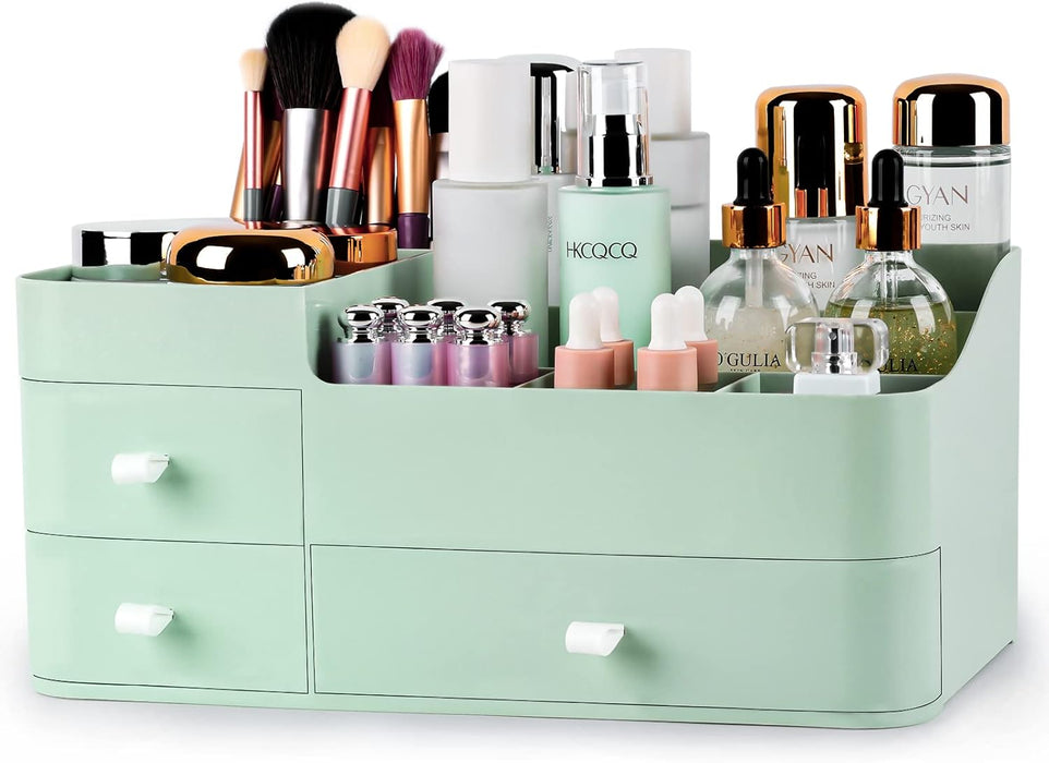 Makeup Organizer with Drawers,Large Capacity Countertop Organizer for Vanity,Bathroom and Bedroom Desk Cosmetics Organizer for Skin Care,Brushes, Eyeshadow, Lotions, Lipstick, Nail Polish and Jewelry