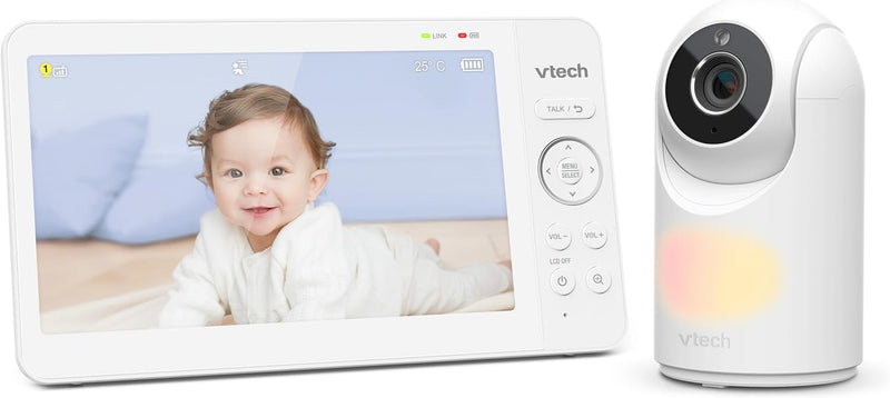 VTech VM924-2 Video Baby Monitor with 2 Cameras, Pan and Tilt, Baby Monitor with 5 Inch LCD Screen, Up to 17 Hours Battery Life, 1.33x Zoom, Night Vision, 300 m Long Range, Calming