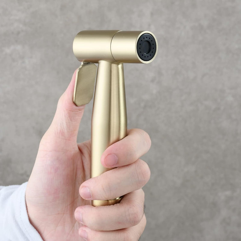 Toilet Bidet Sprayer Stainless Steel Hand Held Shattaf Sprayer Head Replacement Brushed Gold, WS024J2