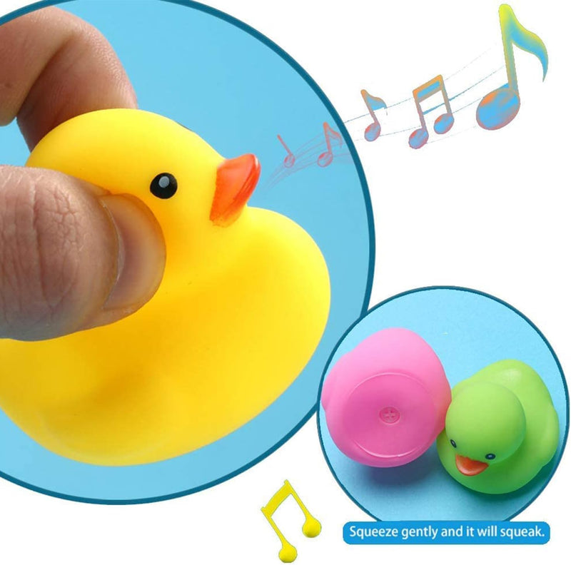 WEZCHUGHAOL 30 Pcs Rubber Ducks, Mini Bath Ducks Set, Colorful Mini Rubber Duckies for Kids, Float and Squeak Bath Duck Toys for Baby Showers, Classroom Incentives, Beach, Pool, Birthdays and Parties