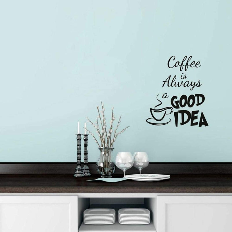 COOLBABY Removable Pvc 35X40cm Coffee Is Always A Good Idea Wall Decals Vinyl Stickers Home Decoration Diy Art Living Room Kitchen Sticker