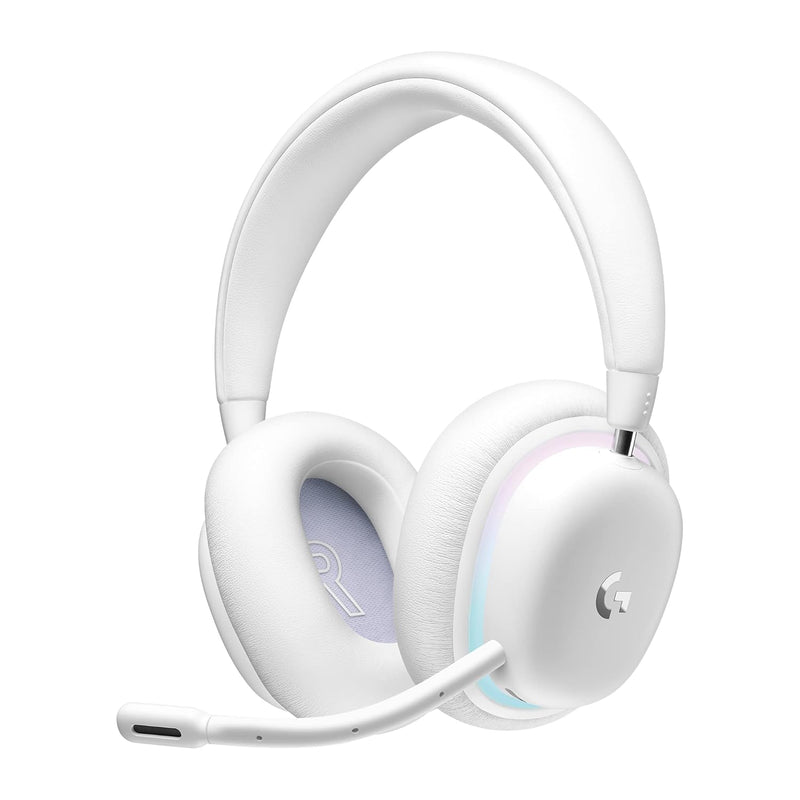Logitech G G735 Wireless Gaming Headset, Customisable LIGHTSYNC RGB Lighting, LIGHTSPEED, Bluetooth, 3.5 MM Aux Compatible with PC, Mobile Devices, Detachable Microphone - White Mist