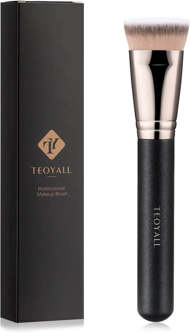 TEOYALL Setting Powder Brush, Ultra Plush Fluffy Synthetic Bristles Makeup Buffing Brush for All-Over Application With Bronzer Foundation