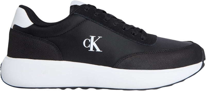 Mens Athleisure Runner Sneakers - Black/Bright White