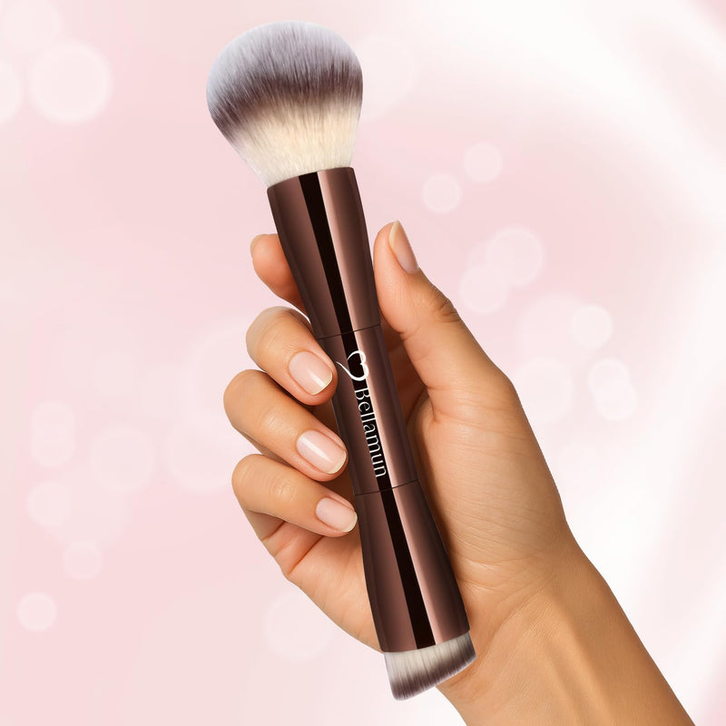 Bellamun Professional Makeup Brushes | Vegan & Cruelty-Free | High-Performance Tools for Foundation, Blush, Bronzer, Contour, Concealer & Powder Application (Dual Tip Pro Makeup Brush)