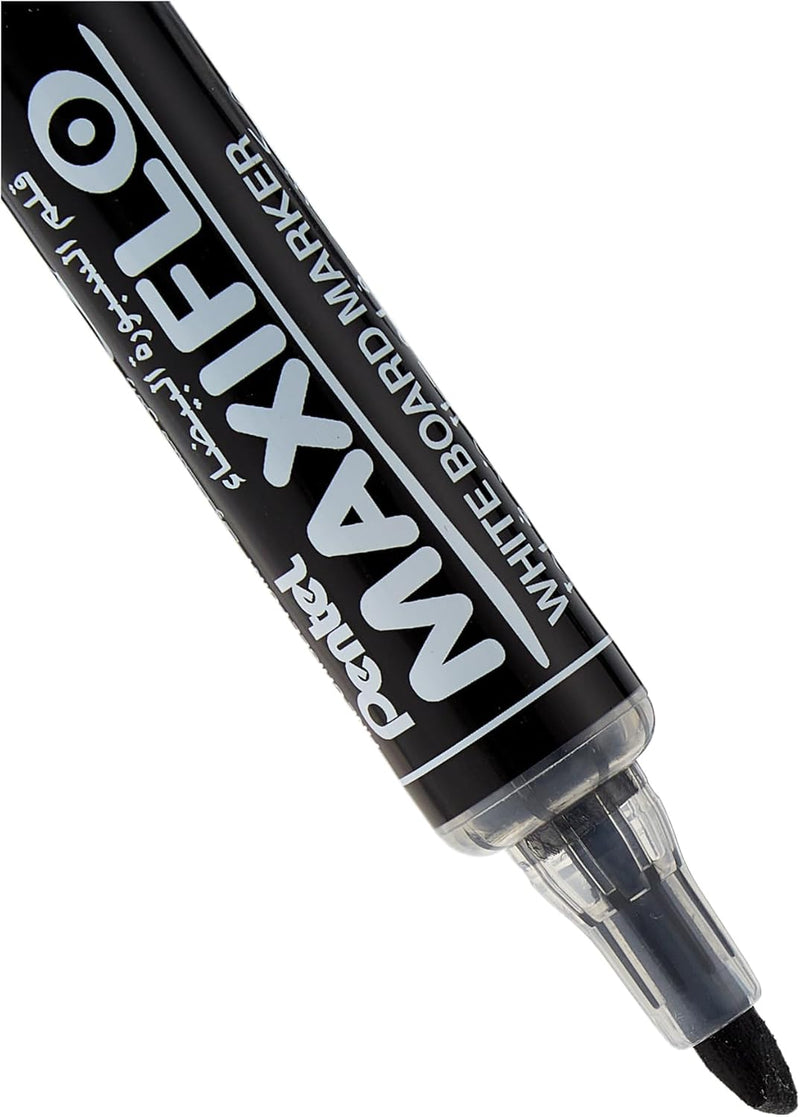 Pentel Maxiflo Slim Chisel Tip White Board Marker 4-Pieces, Assorted