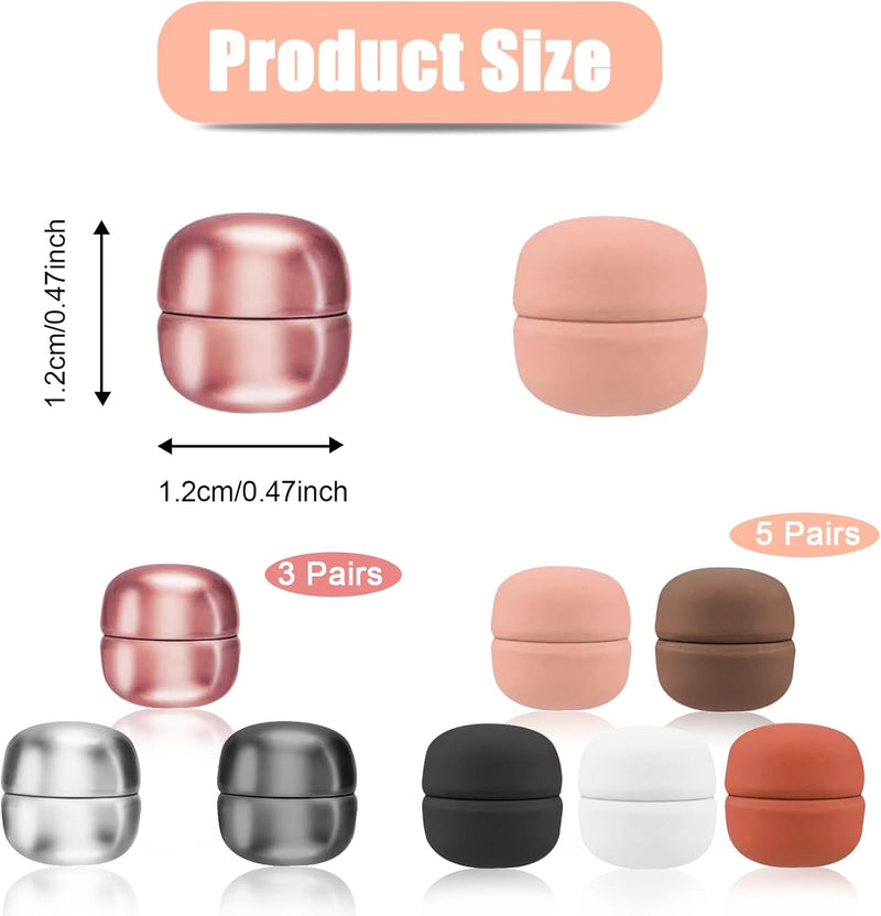 WYTNB 8 Pairs Fixing Hijab Magnets, No Snag Colorful Scarf Pin, Multi-Use Magnetic Pinless Brooch, Round Scarf Clip Magnets, Multipurpose Hijab Buttons, Strong Magnetic Pins for Women Clothes Muslim