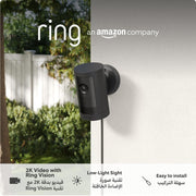 Ring Outdoor Camera Plus (Battery) 2K with Ring Vision I DIY Outdoor Security Camera alternative to CCTV I 30-day free Ring Subscription trial - BLACK plug-in