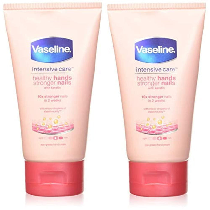 Vaseline Intensive Care Healthy Hands Stronger Nails Hand Cream (75ml, Pack of 2)
