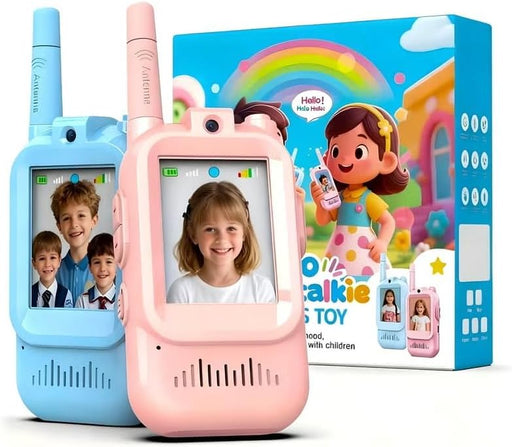 Kids Video Walkie Talkie Toy (2-Pack) - 2.4G WiFi Rechargeable Handheld Intercom with 2-Inch Screen and Fun Voice Changing Function for Boys & Girls