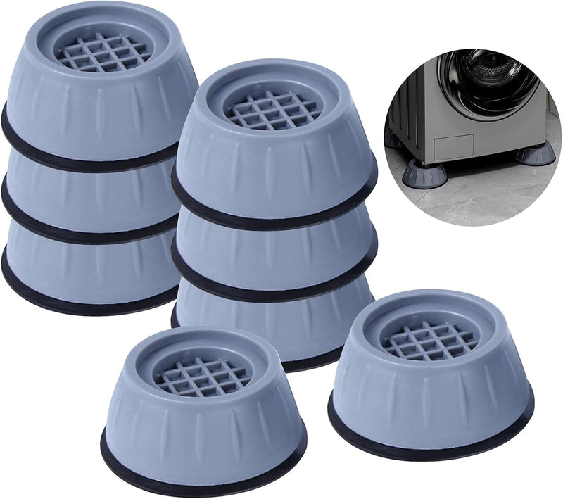 Shock and Noise Cancelling Washing Machine Support, Rubber Washer Dryer Anti Vibration Pad, Anti-Walking Washing Machine Stabilizer Washing Machine Foot Pads, for Fridge and Washing Machine Set of 8