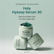 Glow Hyssop Overnight Face Mask Serum - hydrating & Anti-Aging Serum for younger looking Korean Glass Skin, 30% Vitamin A, C, E, 10% Niacinamide, Peptide