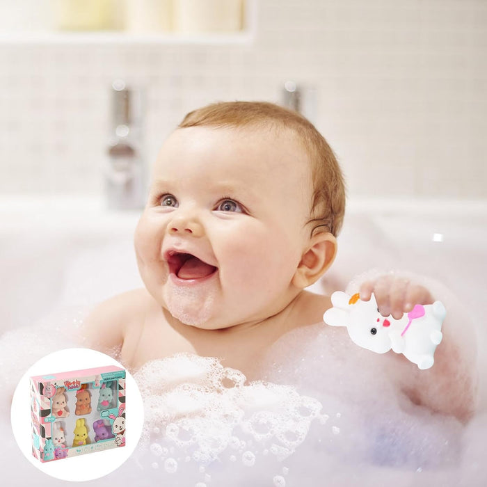 NALACAL Charming Bunny Bathtub Toy, Rabbit Floating Toy, Baby Bath Toys, Cute Floating Toy, 6 Pcs Novelty Bath Tub Toys with Sound Baby Shower Float Bunny Bathtub Toy for Girls and Boys Toddler