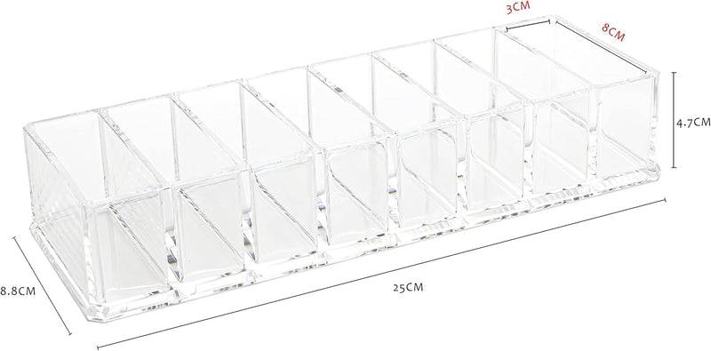 OFRANK Clear Acrylic Compact Organizer Blushes Highlighters Eyeshadow Makeup Organizer, 8 Spaces