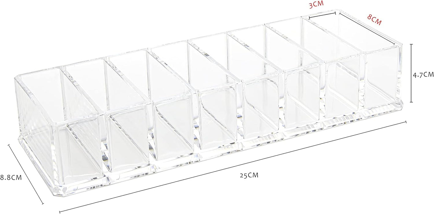OFRANK Clear Acrylic Compact Organizer Blushes Highlighters Eyeshadow Makeup Organizer, 8 Spaces