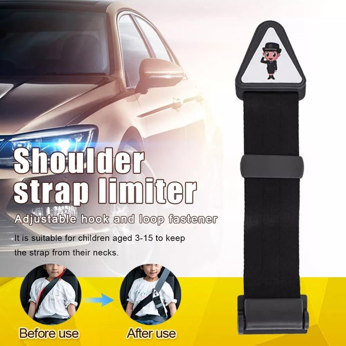 AMERTEER Kids Seat Belt Adjuster – Universal Car Seatbelt Clip for Children, Adjustable Neck & Face Protection Safety Buckle for Kids, Comfortable Shoulder Strap Positioner for Child Safety (Black)