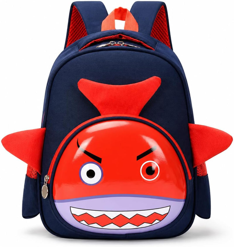 JZLIFE Kids' Backpacks,Kids' School Bags,Durable Lightweight Backpacks for Preschoolers with Cartoon Design, Waterproof Breathable Kindergarten Backpacks for Toddlers - Navy Shark
