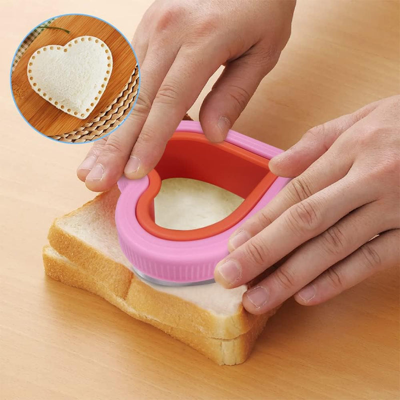 FineGood 32 Pcs Sandwich Cutter Set, Sandwich Cutter and Sealer Cookie Cutters Vegetable Fruit Cutters Shapes for Kids with Food Picks Brush