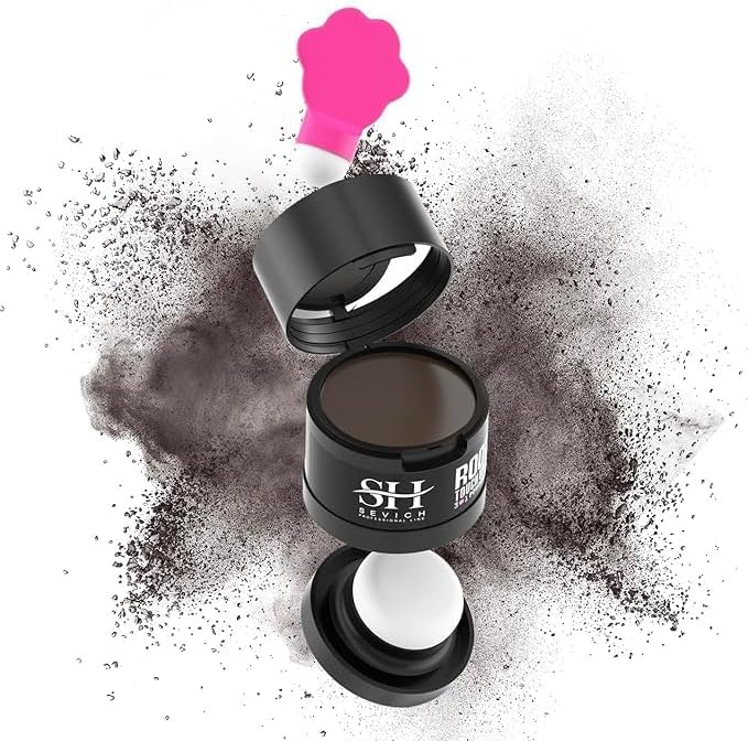 Sevich Hairline PowderInstantly Conceals Hair Loss, Root Touch up Powder, Hair Shadow Toppers for Women & Men, Touch Up for Thinning Gray Hair, Windproof & Sweatproof, Dark Brown - 4g Med Brown New