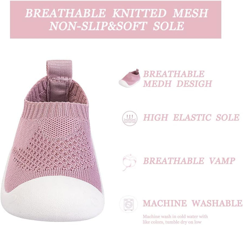 Baby Toddler Non-Skid Sock Shoes Indoor Slipper Breathable Cotton Mesh Lightweight Sole Infant Boy Girls Kids Children