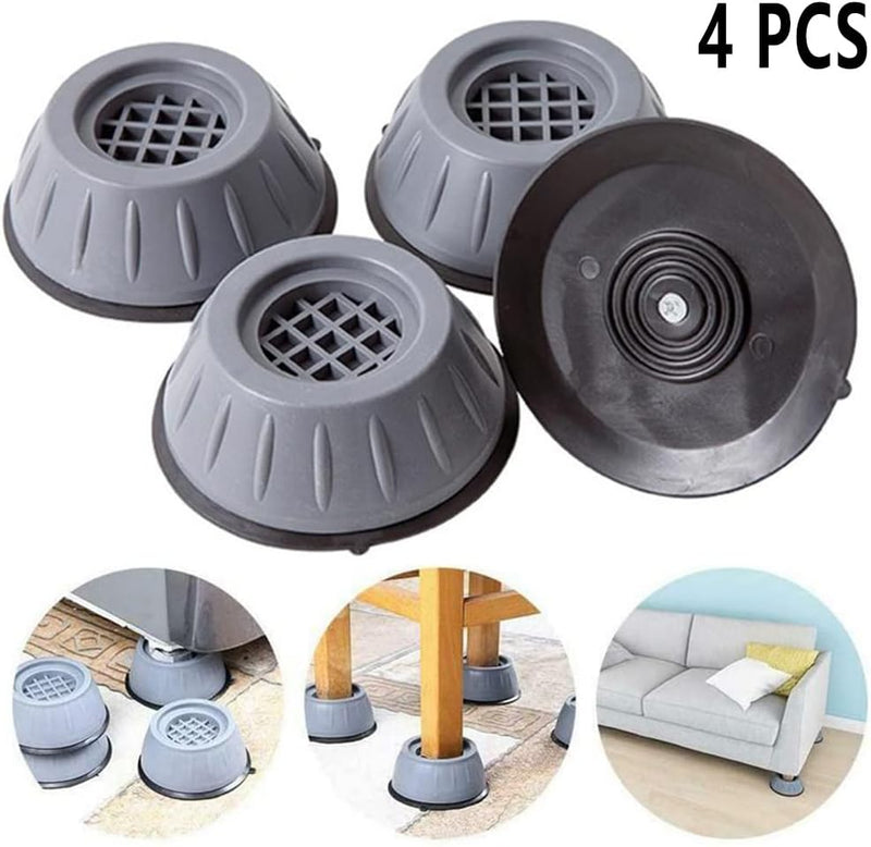 4PCS Washing Machine Feet Pads, Anti Vibration Mat,Rubber Feet Pad, Anti-slip Pad, Shock Absorber, Non-slip Fixed Anti-deviation, Used for Dryer, Washing Machine, Dishwasher (Gray)