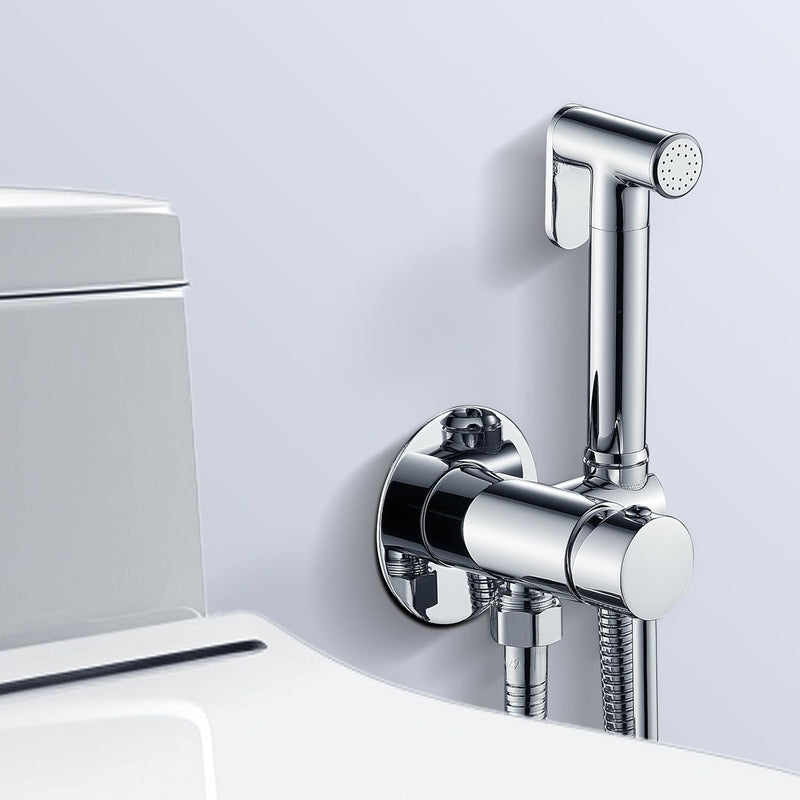 Aluminium Handheld Bidet Sprayer With 59-Inch Stainless Steel Bidet Hose, Hot and Cold Water Mixing Sprayer Kit for Toilet Bidet Sprayer Cloth Bathroom Diaper Sprayer for Shower and Personal Hygiene ﻿
