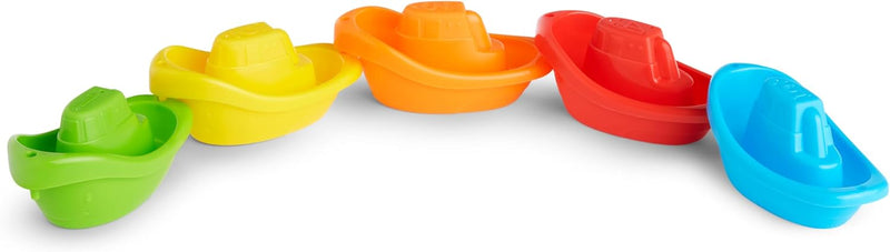Munchkin 5-Pack - Fleet of Colorful Bath Boats Fun & Educational Bath Toy Set