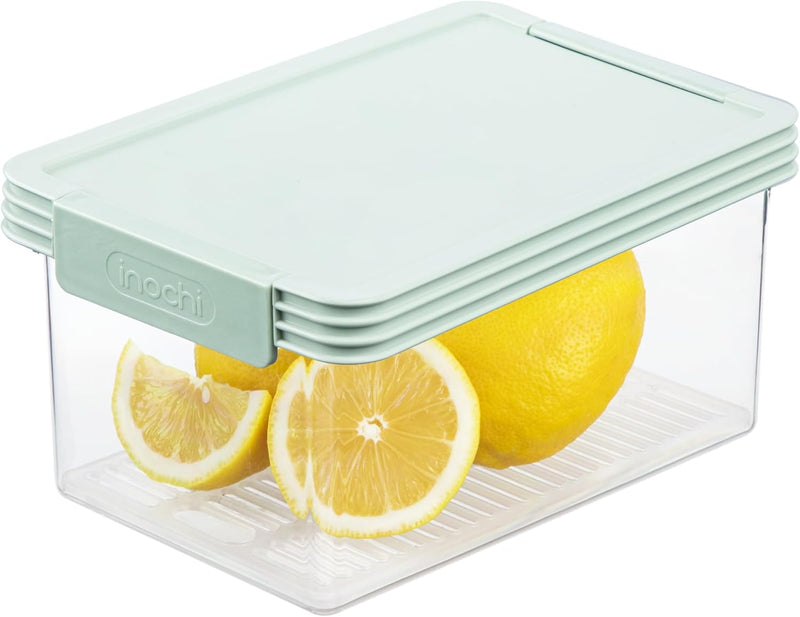 Inochi Food Storage Container Set 3pcs (500-1000-2000ML) PP Safe Store and Preserve Food, Pack Lunch, Kitchen Organizer Freezer, Microwave & Dishwasher Safe Reusable Food Storage-Green - Green 1000ml