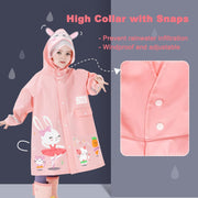 Kids Reusable Rain Poncho & Raincoat - Waterproof Cartoon Rainwear for Boys & Girls (Toddler to L Size), Packable Outdoor Gear with Schoolbag-Friendly Design, Lightweight Hooded Rain Jacket