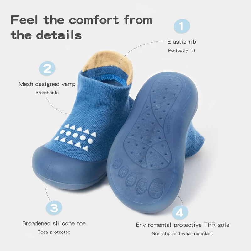 Bearbay Baby Sock Shoes Baby Walking Shoes Infant Non-Slip Breathable Slippers with Soft Rubber Sole Baby Boys Girls Sneakers