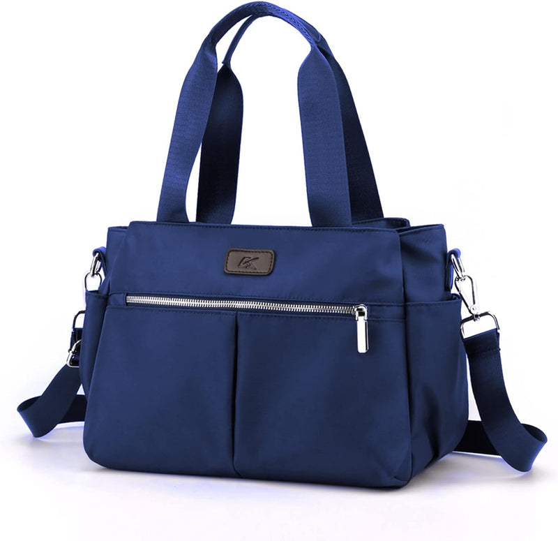 Hobo Handbags Light Nylon Crossbody Bag for Women, Multi Compartment Tote Purse Bags - Blue