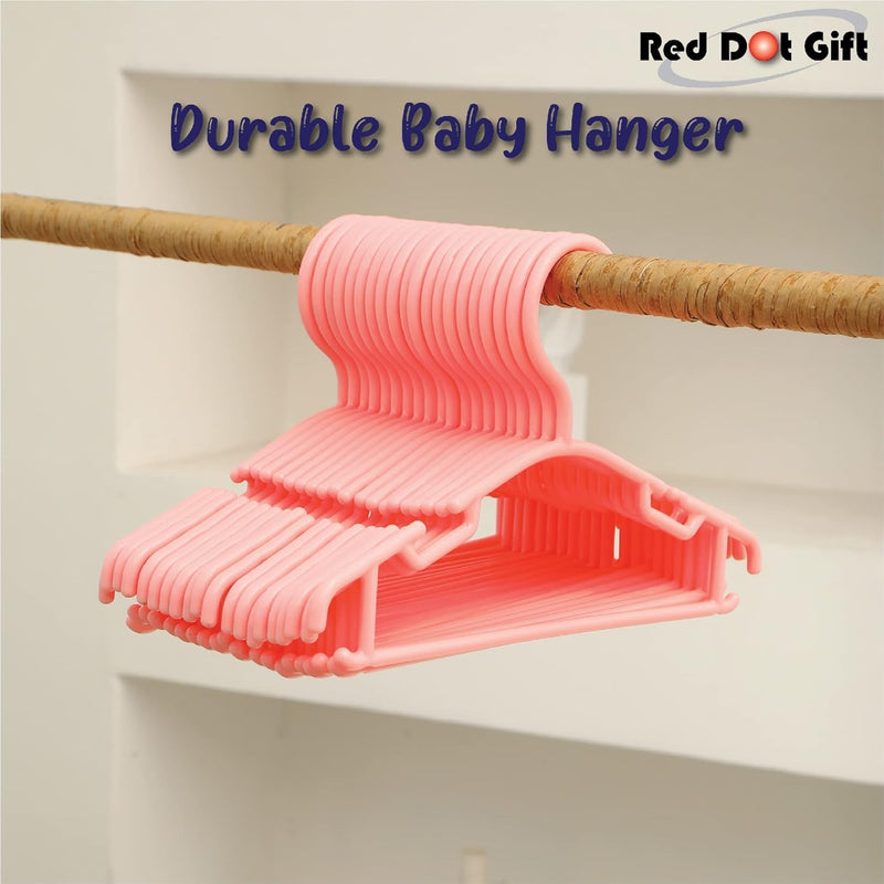 Red Dot Gift® 10-Pack Baby Clothes Hangers Nonslip Children Coat Hangers Plastic Nursery Hangers With Notched Shoulder For Babies Toddlers Kids Clothes Hanger,suit hanger (White)