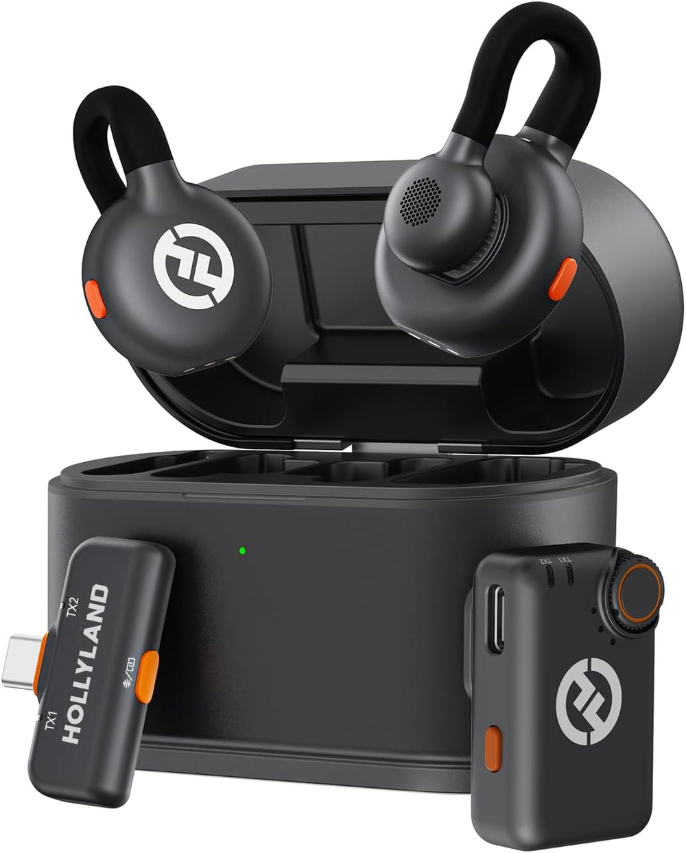 Hollyland Lark M2S Ultimate Combo Wireless Lavalier Mic for iPhone, Camera, Android & PC USB-C/Lightning/Camera RX, Compact, Noise Cancelling, Vlogging & Streaming