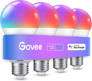 LED Smart Light Bulb E27, RGBWW Dimmable, 800LM, Pack of 4 WLAN Lamp with 16 million DIY colours, 54 scenes, voice control with Alexa and Google Assistant - 4