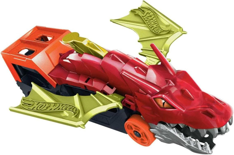 Hot Wheels Shark Chomp Transporter Playset with One 1:64 Scale Car for Kids 4 to 8 Years Old - Dragon